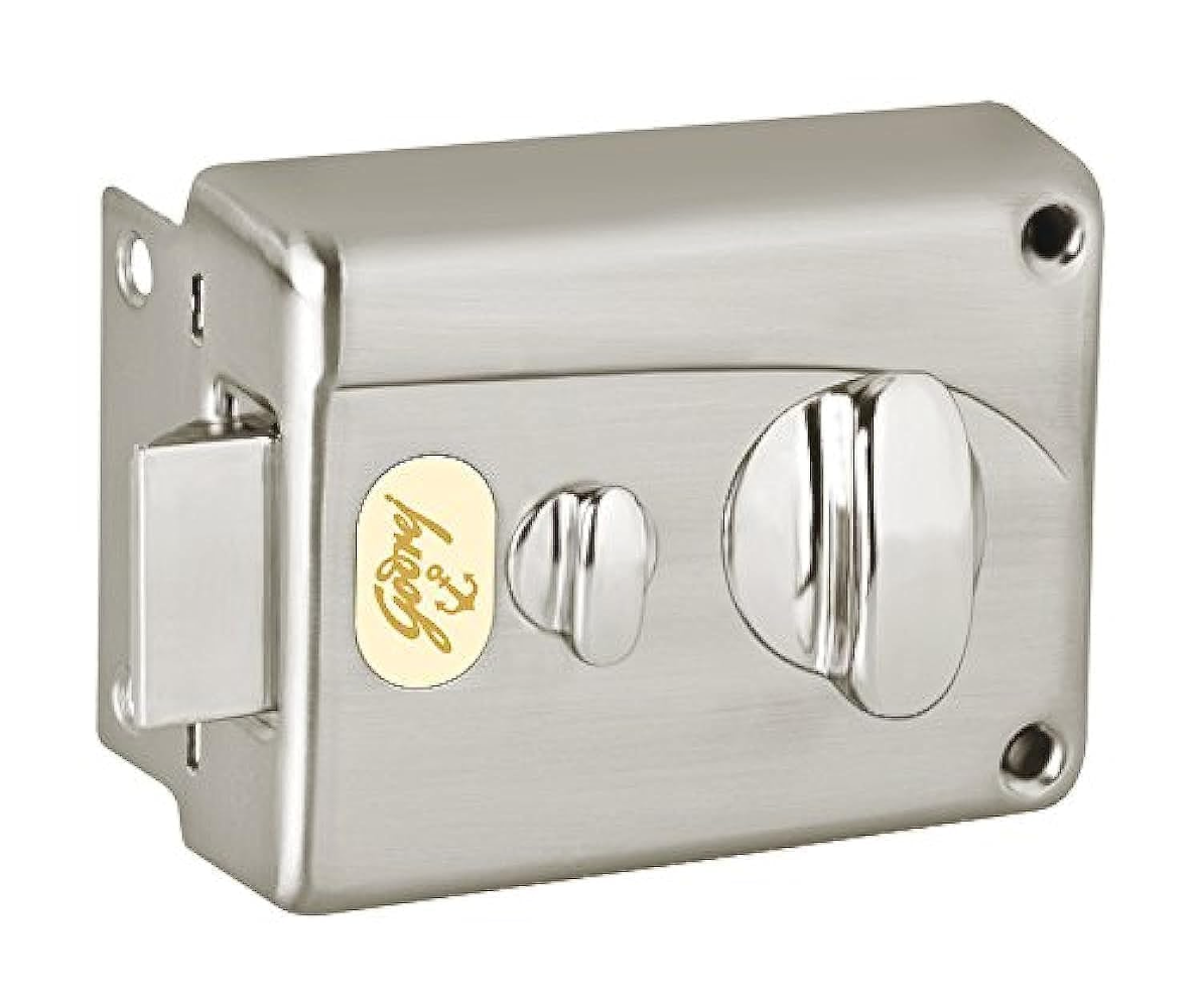 Godrej Rim Lock I Night Latch I 1CK Deadbolt I For Home Main door I for Outside Opening Door & Left  Right Handed Doors I 4 Keys I 5 Year Warranty I I Brushed Steel Finish
